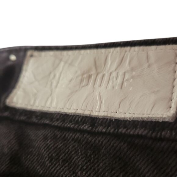 Re/Done 70's Low Rise Straight Jeans In Washed Black W32 - Picture 8 of 12